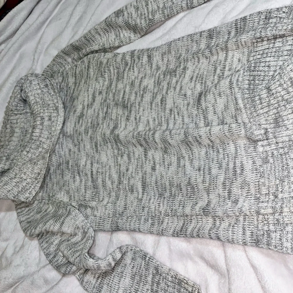 AB Studio Light Gray Cowl Neck Sweater Dress Sz L